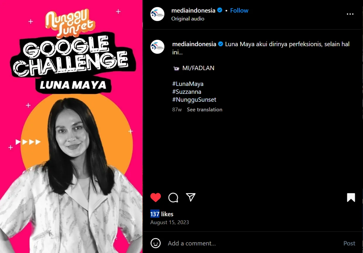 Nunggu Sunset — Luna Maya Google Challenge